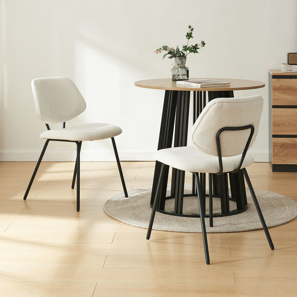 Juego de 2/4/6 sillas de comedor Köma tela acero 78x49x55cm [en.casa]