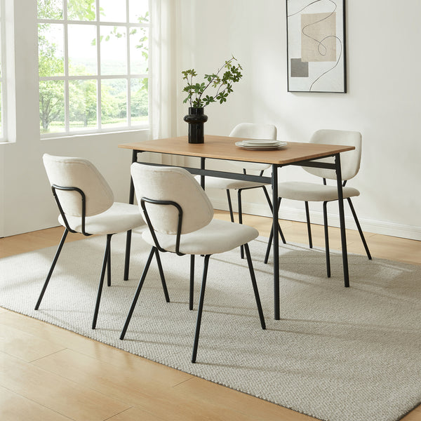Juego de 2/4/6 sillas de comedor Köma tela acero 78x49x55cm [en.casa]