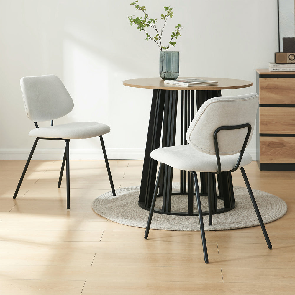 Juego de 2/4/6 sillas de comedor Köma tela acero 78x49x55cm [en.casa]