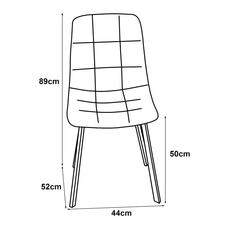 Esquema acotado Silla de comedor Lexnitz juego de 2 en varios colores [en.casa]