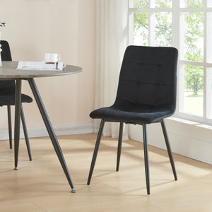 Juego de 2 sillas de comedor Lexnitz terciopelo y metal 89x44x45cm - En diferentes colores [en.casa]