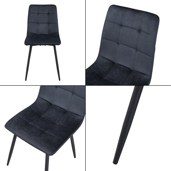 Juego de 2 sillas de comedor Lexnitz terciopelo y metal 89x44x45cm - En diferentes colores [en.casa]