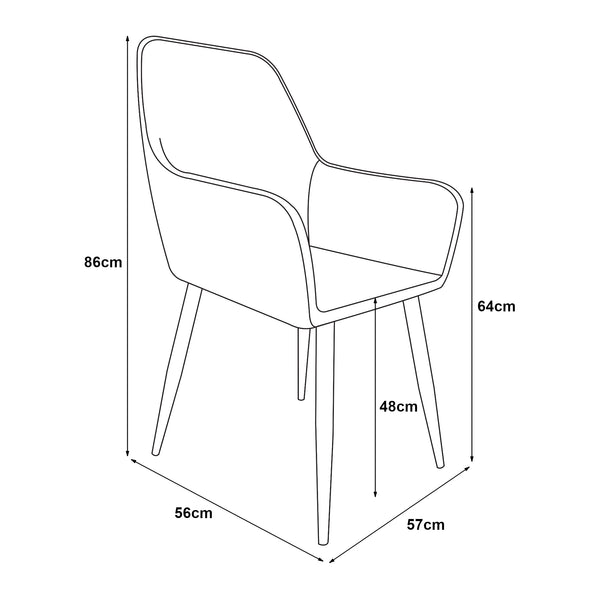 Conjunto de sillas de comedor Hollola [en.casa]