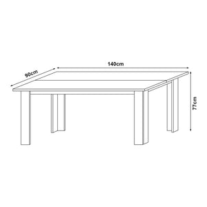 Mesa de comedor Nora para 6 personas 140x90x77 cm [en.casa]