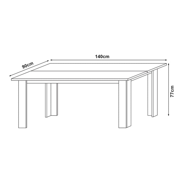 Mesa de comedor Nora para 6 personas 140x90x77 cm [en.casa]