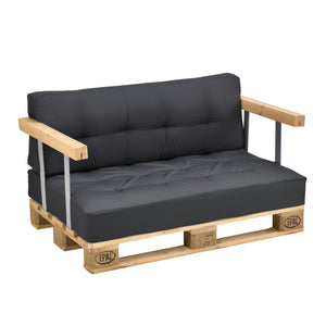 Cojín para respaldo Cojín de esquina Cojín para asiento para sofá de palets euro Cojines para palets Almohadilla para interior/exterior Almohadón Muebles + palet [en.casa]