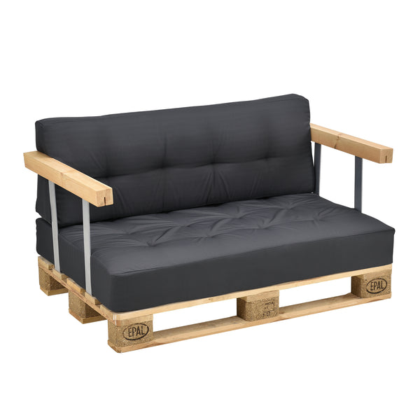 Cojín para respaldo Cojín de esquina Cojín para asiento para sofá de palets euro Cojines para palets Almohadilla para interior/exterior Almohadón Muebles + palet [en.casa]