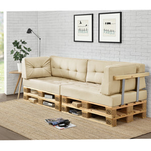 Cojín para respaldo Cojín de esquina Cojín para asiento para sofá de palets euro Cojines para palets Almohadilla para interior/exterior Almohadón Muebles + palet [en.casa]