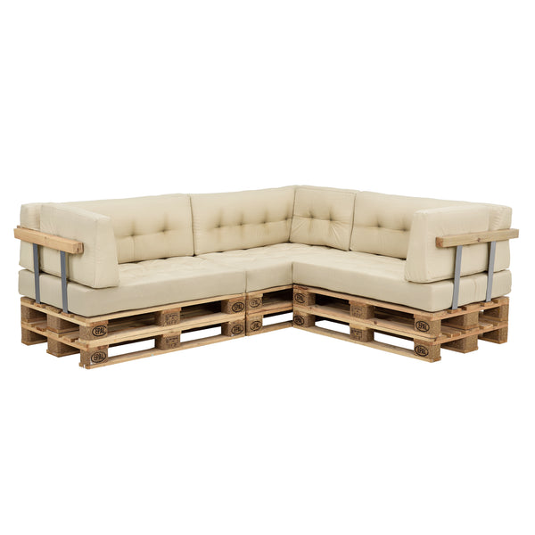 Cojín para respaldo Cojín de esquina Cojín para asiento para sofá de palets euro Cojines para palets Almohadilla para interior/exterior Almohadón Muebles + palet [en.casa]