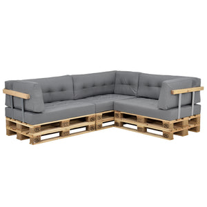 Cojín para respaldo Cojín de esquina Cojín para asiento para sofá de palets euro Cojines para palets Almohadilla para interior/exterior Almohadón Muebles + palet [en.casa]