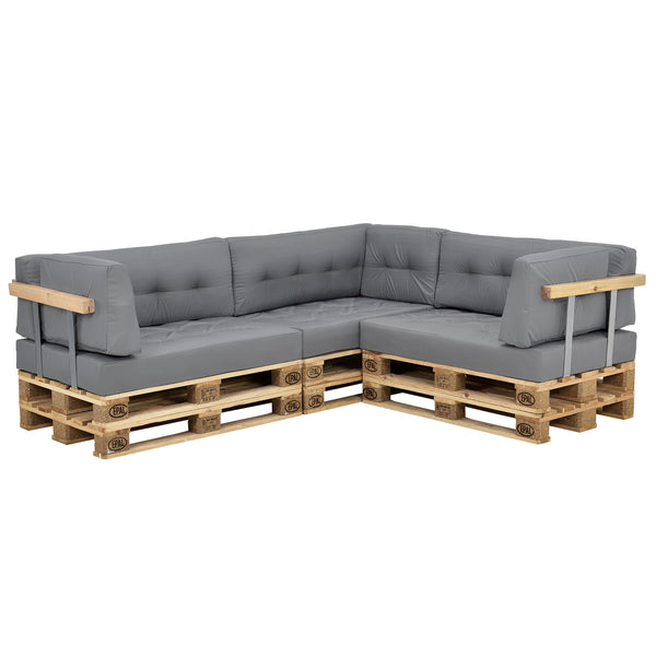 Cojín para respaldo Cojín de esquina Cojín para asiento para sofá de palets euro Cojines para palets Almohadilla para interior/exterior Almohadón Muebles + palet [en.casa]