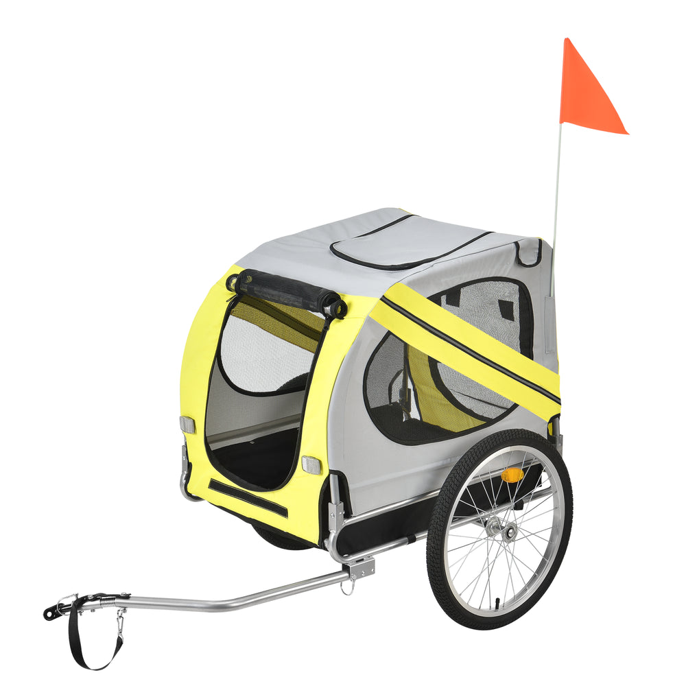 Remolque para bicicleta máx. 26 kg transporte de perros resistente a la intemperie amarillo/azul pro.tec - premiumXL