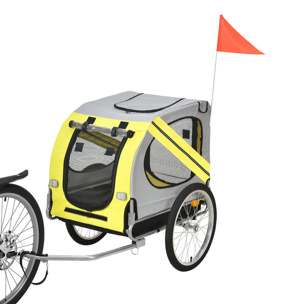 Remolque para bicicleta Máx. 26 kg Transporte de perros Resistente a la intemperie Amarillo/Azul pro.tec