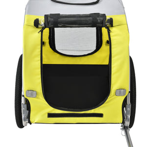 Remolque para bicicleta Máx. 26 kg Transporte de perros Resistente a la intemperie Amarillo/Azul pro.tec