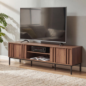 Mueble de televisión Kilmandar 160x40x49 cm aspecto nogal [en.casa]