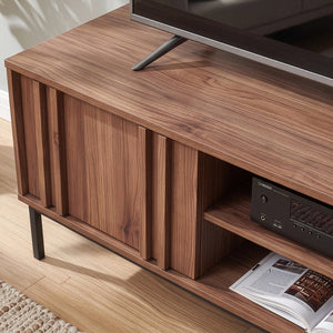 Mueble de televisión Kilmandar 160x40x49 cm aspecto nogal [en.casa]