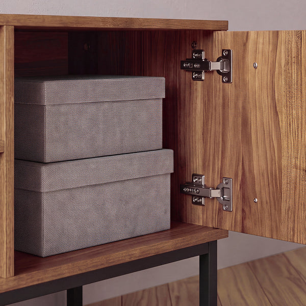 Mueble de televisión Kilmandar 160x40x49 cm aspecto nogal [en.casa]