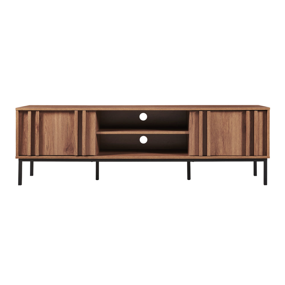 Mueble de televisión Kilmandar 160x40x49 cm aspecto nogal [en.casa]