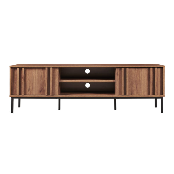 Mueble de televisión Kilmandar 160x40x49 cm aspecto nogal [en.casa]