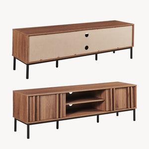 Mueble de televisión Kilmandar 160x40x49 cm aspecto nogal [en.casa]