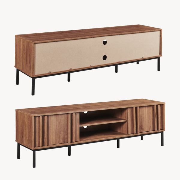 Mueble de televisión Kilmandar 160x40x49 cm aspecto nogal [en.casa]