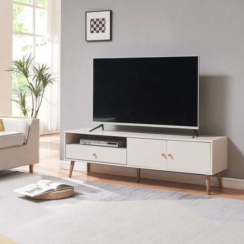 Mueble para TV Hallevil 150x39x45 cm blanco [en.casa] - premiumXL