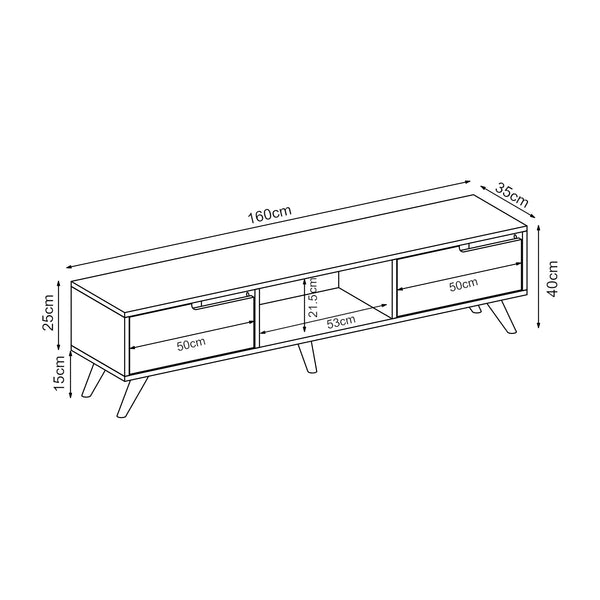Mueble de televisión Kullila 160x35x40 cm [en.casa]