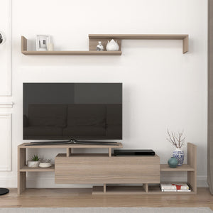 Mueble de televisión Liksefte con estantería de pared 154x28x42 cm [en.casa]
