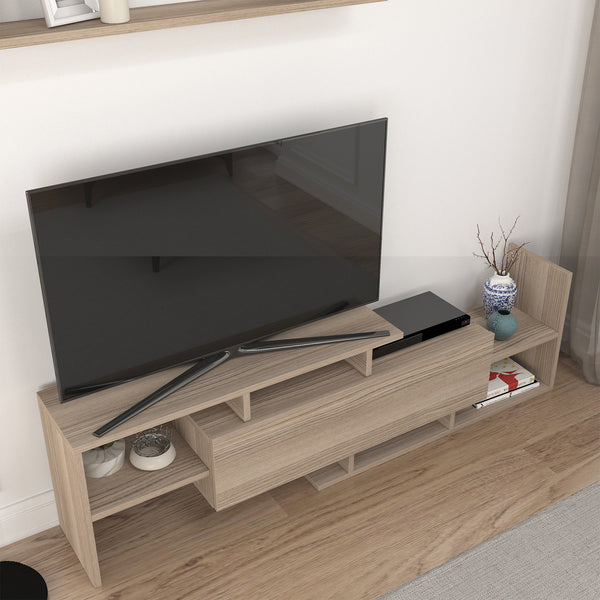 Mueble de televisión Liksefte con estantería de pared 154x28x42 cm [en.casa]