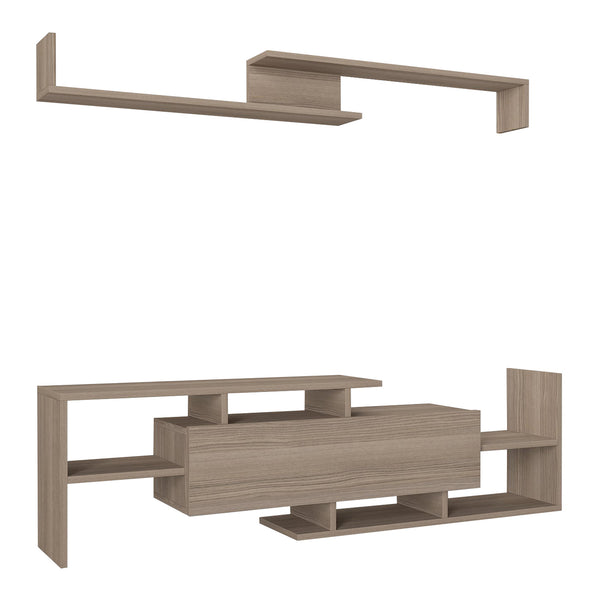 Mueble de televisión Liksefte con estantería de pared 154x28x42 cm [en.casa]