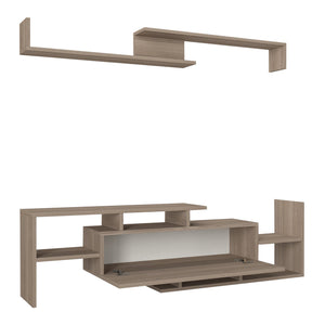 Mueble de televisión Liksefte con estantería de pared 154x28x42 cm [en.casa]
