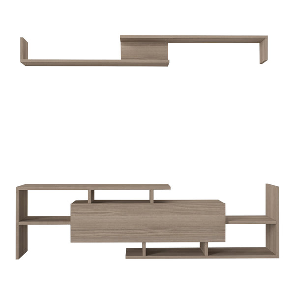 Mueble de televisión Liksefte con estantería de pared 154x28x42 cm [en.casa]