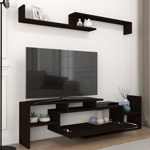 Mueble de televisión Liksefte con estantería de pared 154x28x42 cm [en.casa]