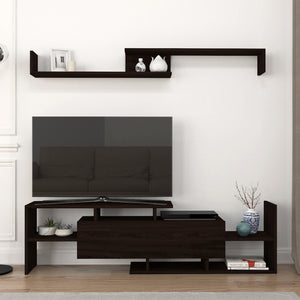 Mueble de televisión Liksefte con estantería de pared 154x28x42 cm [en.casa]