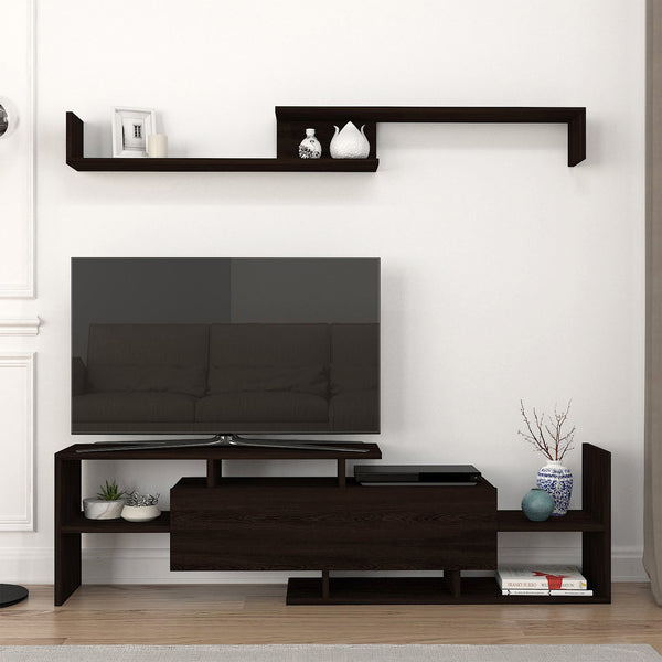 Mueble de televisión Liksefte con estantería de pared 154x28x42 cm [en.casa]