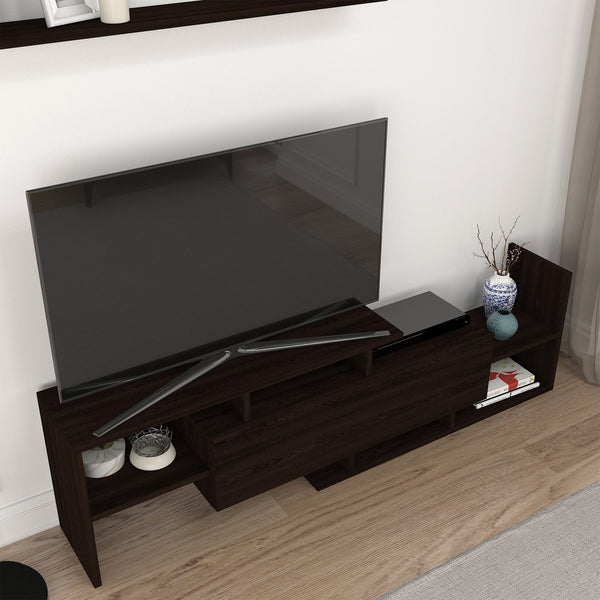 Mueble de televisión Liksefte con estantería de pared 154x28x42 cm [en.casa]