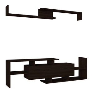Mueble de televisión Liksefte con estantería de pared 154x28x42 cm [en.casa]