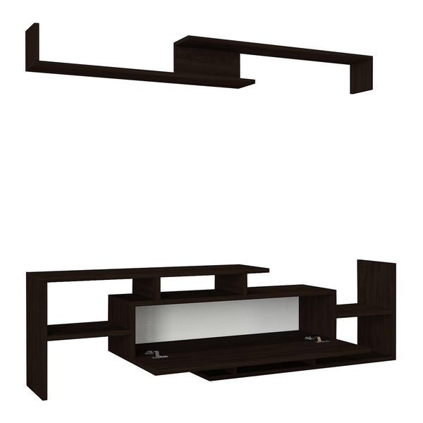 Mueble de televisión Liksefte con estantería de pared 154x28x42 cm [en.casa]