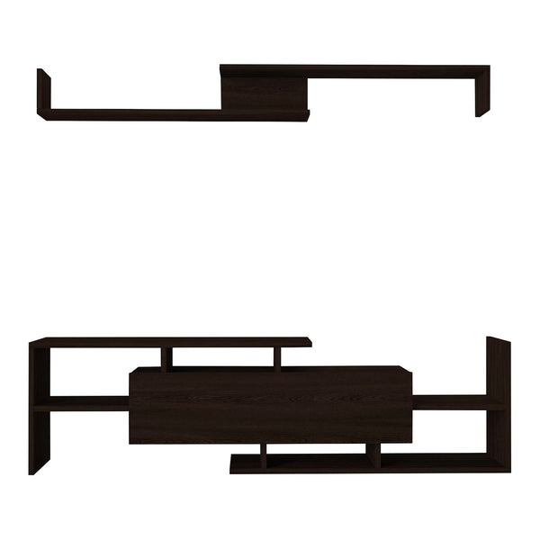 Mueble de televisión Liksefte con estantería de pared 154x28x42 cm [en.casa]
