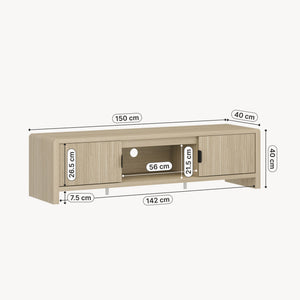 Mueble de televisión Lukkodso 150x40x40 cm [en.casa]