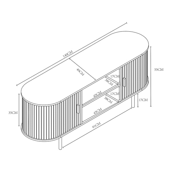 Mueble de televisión Tvedestrand [en.casa]