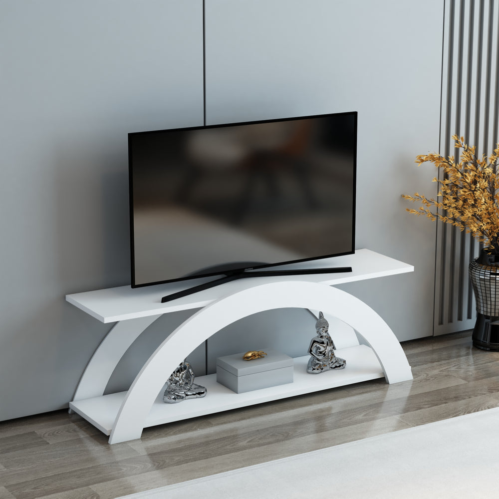 Mesa de televisión Langebæk con espacio de almacenamiento [en.casa]