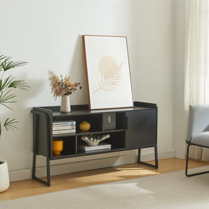 Mueble para TV Storfjord 120x34x63 cm negro [en.casa] - premiumXL