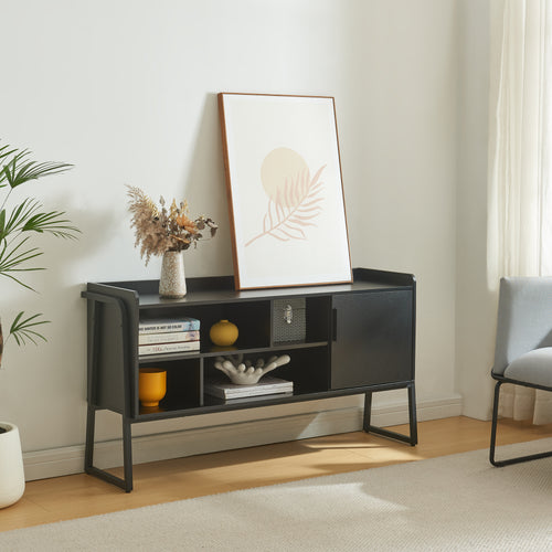 Mueble para TV Storfjord 120x34x63 cm negro [en.casa] - premiumXL