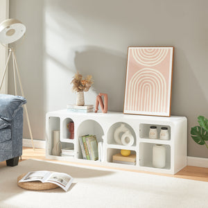 Mesa de televisión Vågå 140x40x48 cm blanco [en.casa] - premiumXL