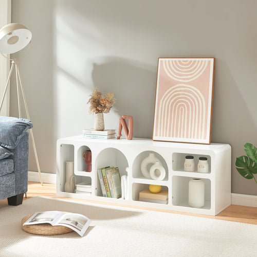 Mesa de televisión Vågå 140x40x48 cm blanco [en.casa] - premiumXL