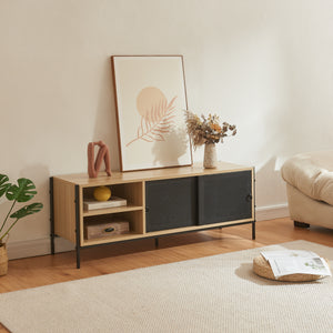 Mueble de TV Tysnes 120x40x45 cm aspecto roble/negro [en.casa] - premiumXL