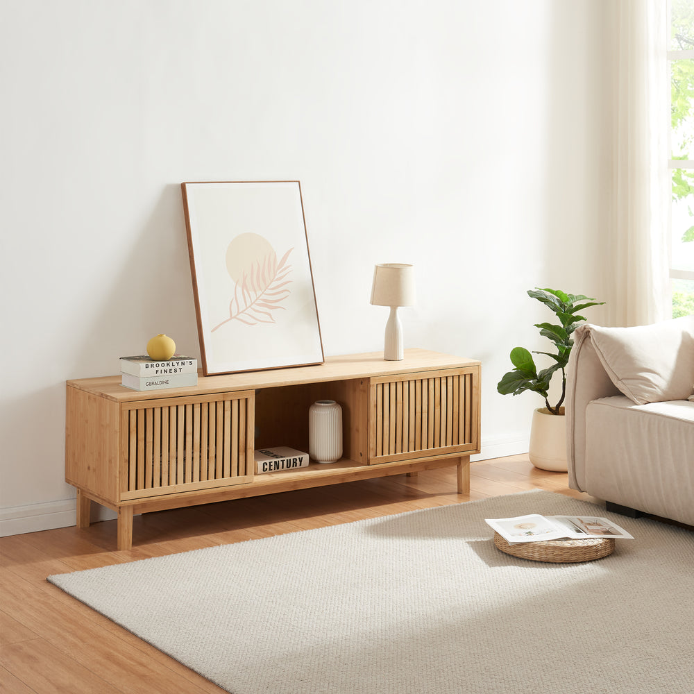 Mueble para TV Ypäjä 150x42x50 cm bambú natural [en.casa] - premiumXL