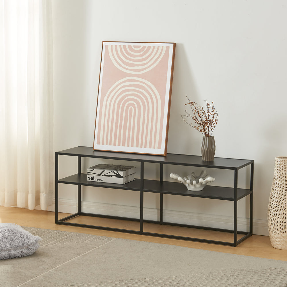 Mesa de televisión Solund 120x30x46cm Negro [en.casa]