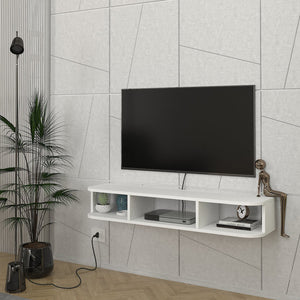 Mueble bajo de TV colgante Oundsvas 120x30x19 cm blanco [en.casa] - premiumXL